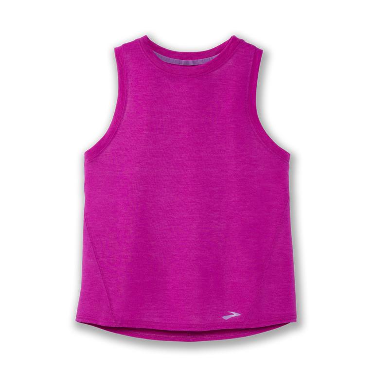 Brooks Distance Womens Running Tank Top - Heather Magenta - Indonesia (VNDA-31079)